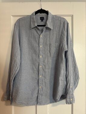 J. Crew Men's Classic Linen Blend Shirt Large